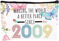 16 Year Old Girl Gifts Ideas, Happy 16th Birthday Decorations for Girls Makeup Bag, 2009 Birthday Be