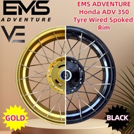 EMS Tire Wired Spoked Rim For Honda ADV 350 Motorcycle Tyre Rim Set (Front-15" / Rear-14") - 2024yrs