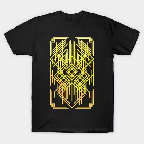 Art Deco Old Gold Pattern T Shirt S 5XL Fast Shipping