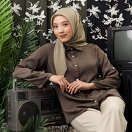 Umama Scarf - Kerudung Polos Jilbab Segi Empat Hijab Daily Paris Olive Laser Cut
