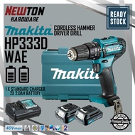 ''MAKITA'' CORDLESS HAMMER DRIVER DRILL C/W 2X 2.0Ah BATTERY &amp; CHARGER - 12V HP333DWAE