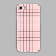 Pink Grid Hard Phone Case For Vivo V7 plus V9 Y53 V11 V11i Y69 V5s lite Y71 Y91 Y95 V15 pro Y1S