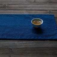 藍染茶席植物染純棉小桌巾純色厚實雙層布肌理質感茶道桌布餐墊