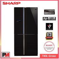 ♙❍♙【FREE SHIPPING】Sharp SJF104VGBK 4 Doors Refrigerator 740L Hybrid Cooling Fridge Peti Sejuk