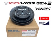 ชุดมู่เล่ย์หน้าคลัทช์คอมแอร์ T. VIOS’07 / YARIS (10S11C) ยี่ห้อ COOL GEAR DENSO (หน้าเหล็กเดิมติดรถ) ชุดคลัทช์ คลัทคอม มู่เล่