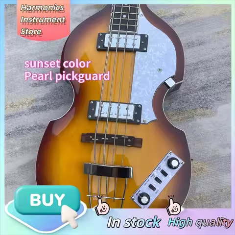 Sunburst Hofner BB Violin Bass 1961 Humbucker Pickup Rock Band Recording Electric Bass Guitar