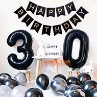 Jumbo Number Balloon BLACK 80 Cm Large Number Foil Balloon/ number balloon/