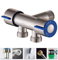 SUS304 1/2 Angle Valve One Into Two Out Three-way Control Multi-function Faucet Stainless Steel