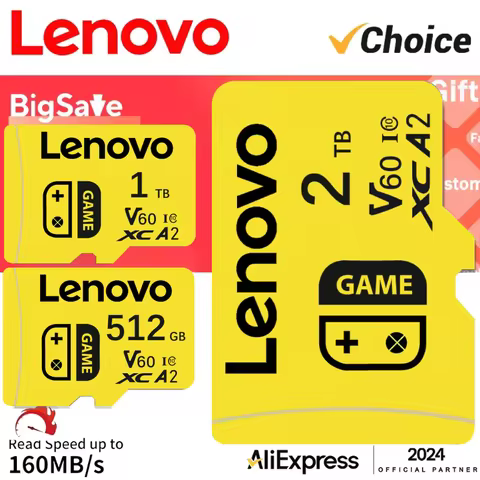 Lenovo 2TB Memory Card 128GB Class 10 V60 TF Card 1TB Micro SD Card 512GB 256GB A2 U3 Micro SD Cards