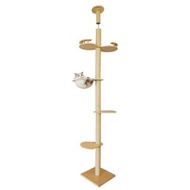 MS頂天立地貓爬架通天柱實木貓咪跳台(4層｜豪華版)