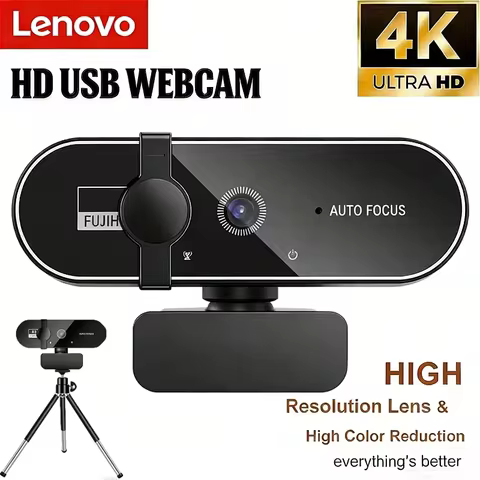 Lenovo 4k Hd Mini Webcam With Microphone Full Hd 2k Webcam Autofocus Usb Webcam For Auto Focus Pc La