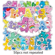 50pcs Colorful Care Bear phone stickers ezlink card stickers notebook school supplies set stationery tumbler sticker