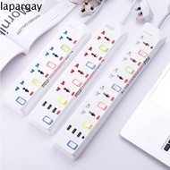 LAPARGAY USB Port Charge Electrical Socket, Portable Power Strip White Universal Outlet Power, 3 USB Plastic Multi Socket Multi-function Extension Socket Power Desk