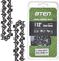 8TEN Full Chisel Chainsaw Chain 12 Inch .043 3/8 LP 45 DL For Echo PPF-225 Husqvarna 235 240E PPT-28
