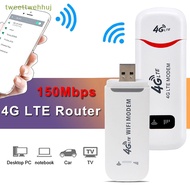 tweettwehhuj 4G LTE USB Modem Dongle 150Mbps Unlocked WiFi Wireless Network Adapter Laptop sg