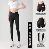 交叉腰V腰芭比褲春秋鯊魚褲提臀打底褲女外穿高彈瑜伽褲鯊魚批發