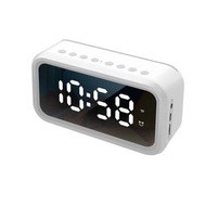 全城熱賣 - FY101 充電藍牙音箱收音機鬧鐘 鏡面電子鐘（白色）