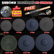 Sudoku 10" 12" 14" 15.5"/16" Electronic Digital Electric Drum Cymbal Cymbals Pad (Roland cy-5 cy-8 cy-15r,Yamaha,Alesis)