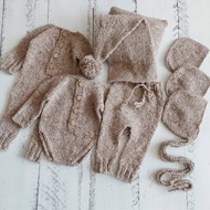 新生兒粗花呢帽子，連身衣，衣服，枕頭，睡帽，褲子