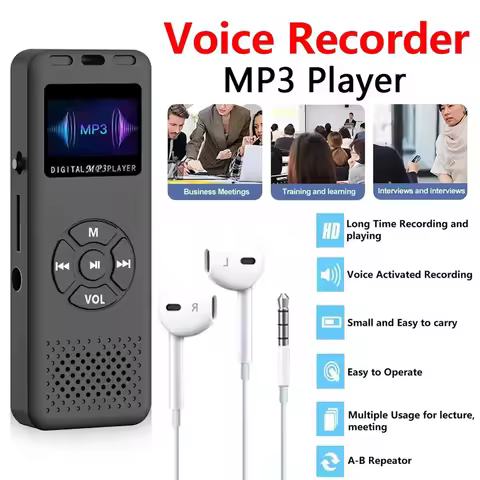 8-64GB Mini Digital Audio/Sound/Voice Recorder Convenient MP3 Player Digital Voice Recorder FM Mini 