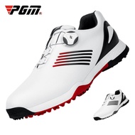 PGM Golf Shoes Mens Comfortable Knob Buckle Golf Men'S Shoes Waterproof Genuine Leather Sneakers Spikes Nail Non-Slip