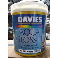 ✿Aqua Gloss-it AG-100 White 4L Davies Aqua Gloss It Water Based Enamel Paint 4 Liters 1 Gallon
