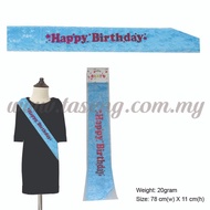 Sash- Happy Birthday Sash Baby Blue