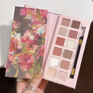12 Colors Begonia Flower Oil Painting Style Pink Brown Eyeshadow Palette Matte Pearlescent Fine Flas