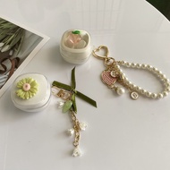 WM02+ TWS ins chain cover For Baseus WM01 / WM02 Case cute silicone clear Earphone Cover with keycha