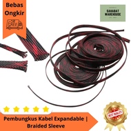 MERAH Cable Sleeve Cable Cable Sleeve/Braided Sleeve/ Cable Wrap (Red Black)