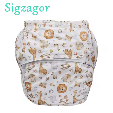 [Sigzagor]XL Adult Cloth Diaper Nappy Urinary Incontinence Pocket Reusable Hook Loop ABDL Age Play 6