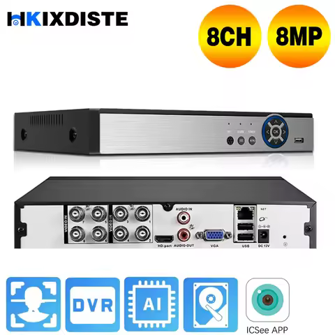4K 8CH AHD CCTV DVR Recorder Face Detection Hybrid Security System 8MP XMEYE Analog Surveillance Vid
