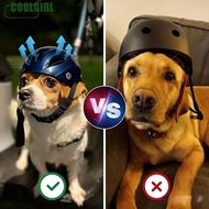 COOLGIRL Dog Helmet, Comfortable Fit Solid Color Pet Motorcycle Helmet, Pet Headgear Plastic Adjusta