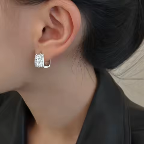 REETI 925 Sterling Silver Earrings Geometric Square Earrings For Women Gift Earings Fashion Jewelry 