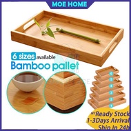 Portable Bamboo Pallet Kitchen Storage Rack Wood Bamboo Trays Wooden Tray With Handles Trays Teatray Food Tray Dulang竹托盘