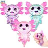 CAUSI Squishy Stress Glitter, Glitter Soothing Texture Axolotl Squishy Toys,  Sugar Filled Cute Shap