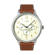 Timex TW00NTD58E Discoverer Brown Leather Analog Quartz Watch For Men 43mm.