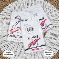PUTIH 3pcs Men's Singlet Swan Brand White Singlet Swan Undershirt Men Size 34-48 Undershirt Swan Sin