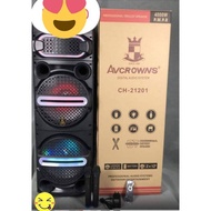 Avcrowns Karaoke CH-21201 12inchx2 Wireless Bluetooth Speaker / Rechargeabe / P.M.P.O 16000W / 2 Wireless Microphone