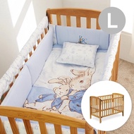 【A8 奇哥】比得兔原木大床(附床墊)+夢境比得兔六件床組-藍色