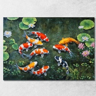 Koi Fish - รูปติดผนัง ภาพพิมพ์ พร้อมกรอบ จัดส่งจากประเทศไทย