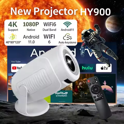 Home Cinema Outdoor Entertainment System HY900 Projector Newly 4K Decoding Dual Wi Fi 6 290ANSI Allw