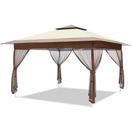 Gazebo, 12'x12' Gazebo Outdoor Pop Up Canopy Tent With Curtains And Shelter For Patio, Party & Backy