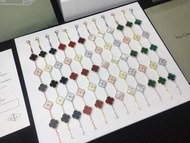 VCA梵克雅寶 五花帶鑽四葉草手鍊 玫瑰金/金色/銀色