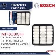 Bosch กรองอากาศ รหัส  A 2136 MITSUBISHI TRITON ALL MODEL 2.4 TRITON 2.5 TRITON 3.2  PAJERO SPORT ALL