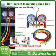 Charging Hose Set Air Condition Manifold Gauge Refrigerant For Refrigerant R12 R22 R404A R134a Complete Package Of Car AC Contents R134a Double Manifold
