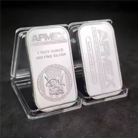 Apmex One Troy Ounce Bar Silver 999 Fine Silver Gold Bullion Silver Plated Gold Bar for Best Collect
