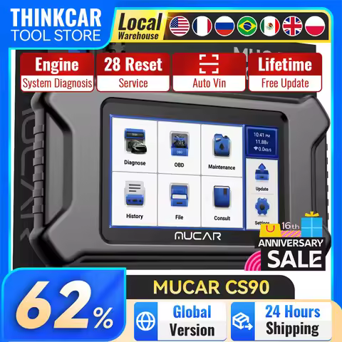 MUCAR CS90 OBD2 Scanner 28 Reset Services Lifetime Free Update Profession Engine Scan Diagnostic Too