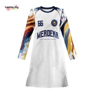 Baju Merdeka 2023 Budak Perempuan Baju Muslimah Labuh Putih Exclusive Jersey Fashion Design Independ