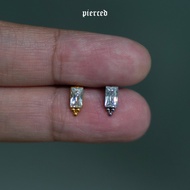 ASTM F136 Titanium Rectangle Trinity Gem Labret | piercedphl